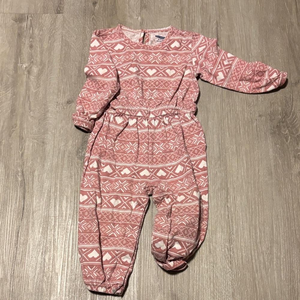 Old‎ Navy Pink Patterned Jumpsuit